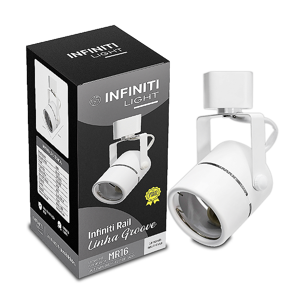 Infiniti Light Spot Direcionável Groove Mr16 De Trilho Eletrificado Branco