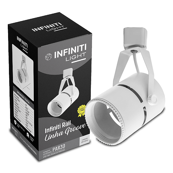 Infiniti Light Spot Direcionável Groove PAR30 P Trilho Eletrificado Branco