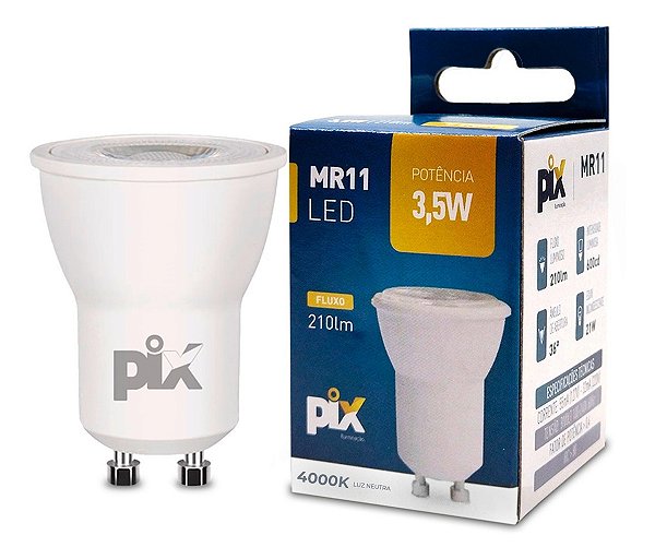 Pix Lâmpada Led Mini Dicroica Mr11 3,5w 4000k Bivolt