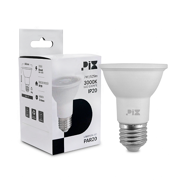 Pix Lâmpada Led Par20 7w 3000k Ip20 Bivolt