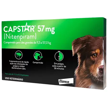 Capstar 1 Comprimido - 57 Mg - Acima 11,4 Kg