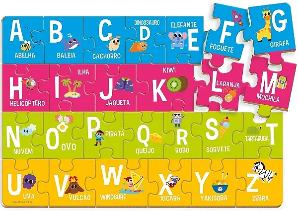 Coleção Pop Quebra Cabeça 26 Peças Alfabeto