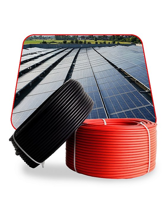 Cabo fotovoltaico 6mm energia Solar ( 250Mpreto + 250Mvermelho) Suncable 500Metros