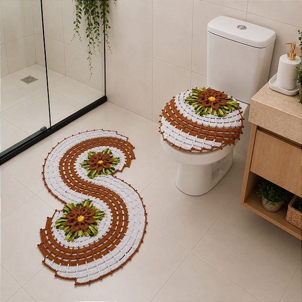Jogo de Banheiro Floral Elegance 2 Peças - Coleção Elegance