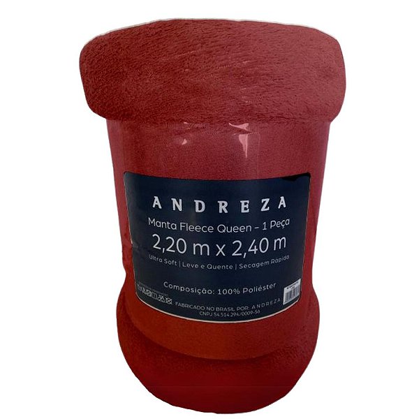 Cobertor Manta 180g 2,20x2,40m 1 Peça Queen - Fleece