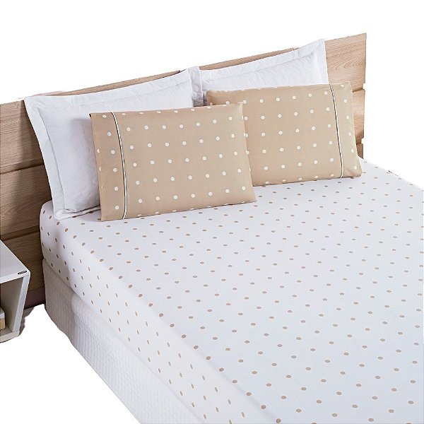 Jogo de Cama 2 Peças Petit Poá Solteiro 200 fios