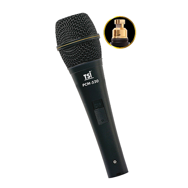 Microfone Condensador PCM-520 com Chave Magnética e Cabo Balanceado