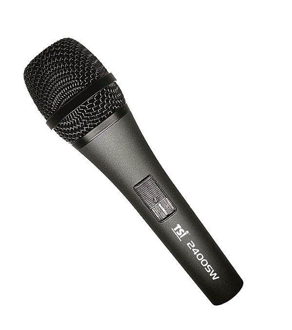Microfone Dinâmico TSI-2400-SW com Chave Liga/Desliga e Cabo XLR