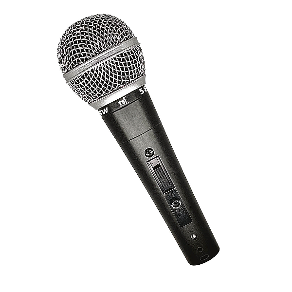 Microfone Dinâmico 58-SW com Chave Liga/Desliga e Cabo XLR