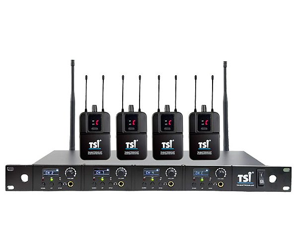 Sistema In-Ear Sem Fio UHF TSI QUATTROEAR 4 Canais