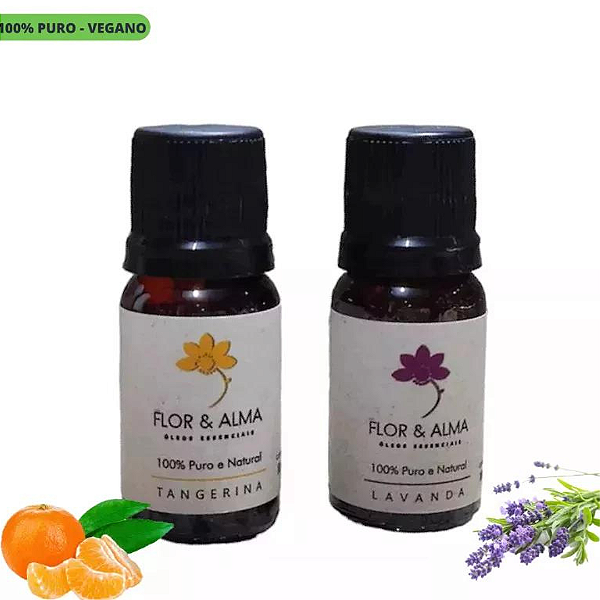 Kit Especial da Tranquilidade 2 Óleos Essenciais Lavanda e Tangerina