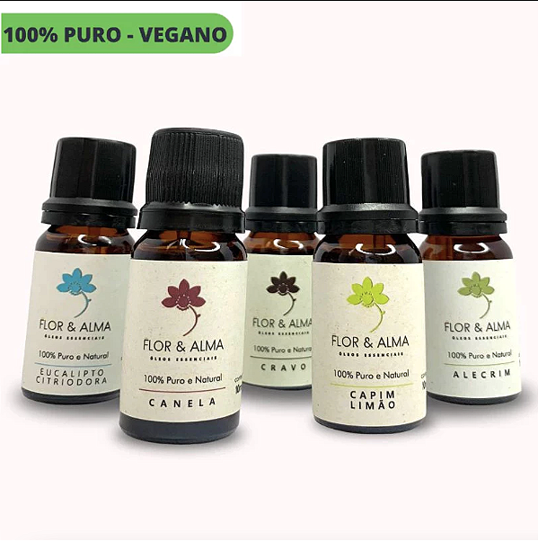 Kit do Bom Samaritano com 5 óleos essenciais Flor e Alma