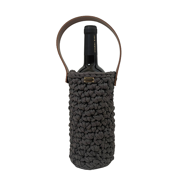 Porta Garrafa de Vinho em Crochê - FANENZA