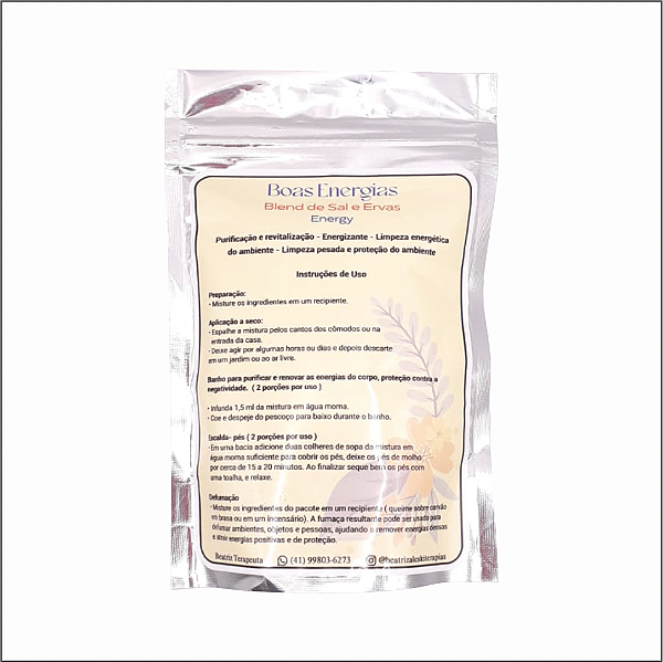 Banho e escalda-pé de sal e ervas Energia