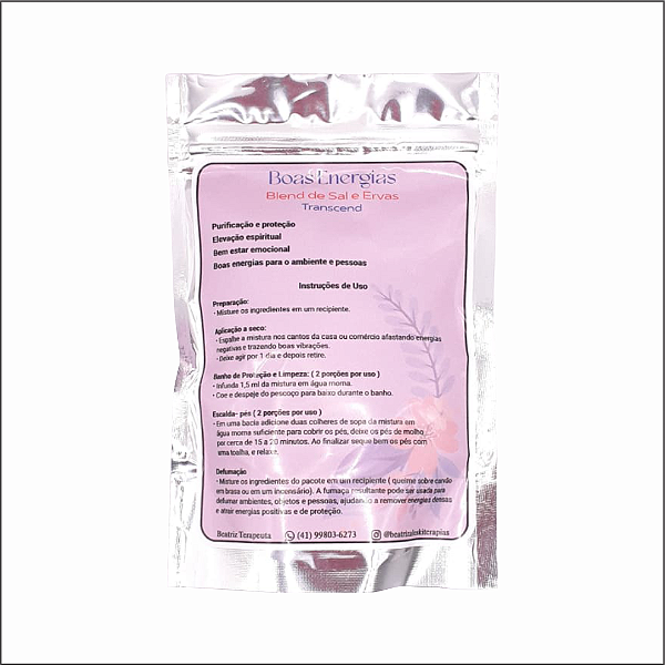 Banho e escalda-pé de sal e ervas Transcender