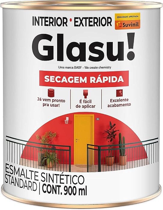 Tinta Esmalte Sintetico Glasu Suvinil Acetinado Secagem Rápida 900ml