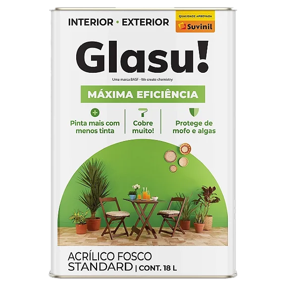 TINTA GLASU MÁXIMA EFICIÊNCIA FOSCO 18L SUVINIL