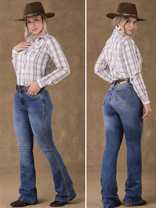 Calça Feminina Bordada Flare - Minuty