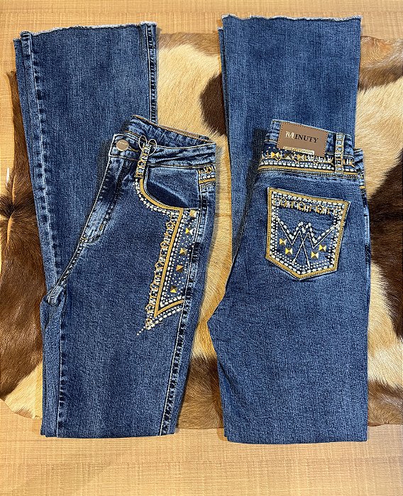 Calça Bordada Flare - Minuty