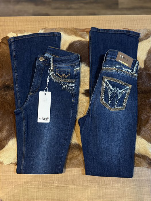 Calça Bordada Flare - Minuty