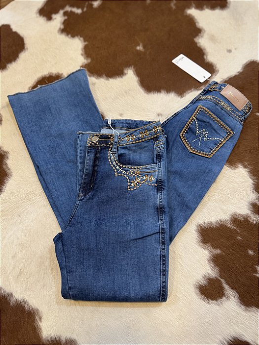 Calça Bordada Flare - Minuty