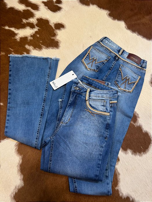 Calça Bordada Flare - Minuty