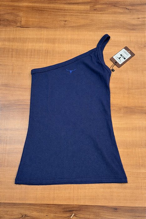 Regata Nula Manga - Azul marinho