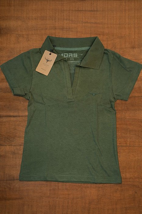 Polo Teen feminina - Verde militar