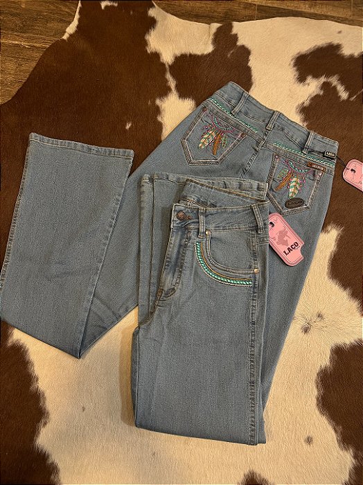 Calça Feminina Bordada - Delavê
