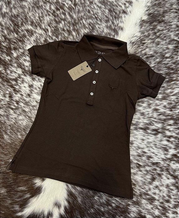 Polo feminina Moiadeiros - Chocolate