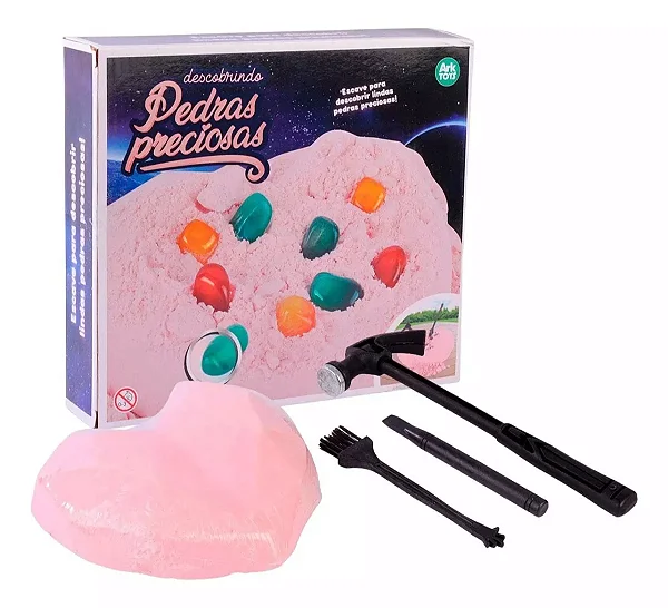 Brinquedo Escavação 04 Peças Descobrindo Pedras Preciosas