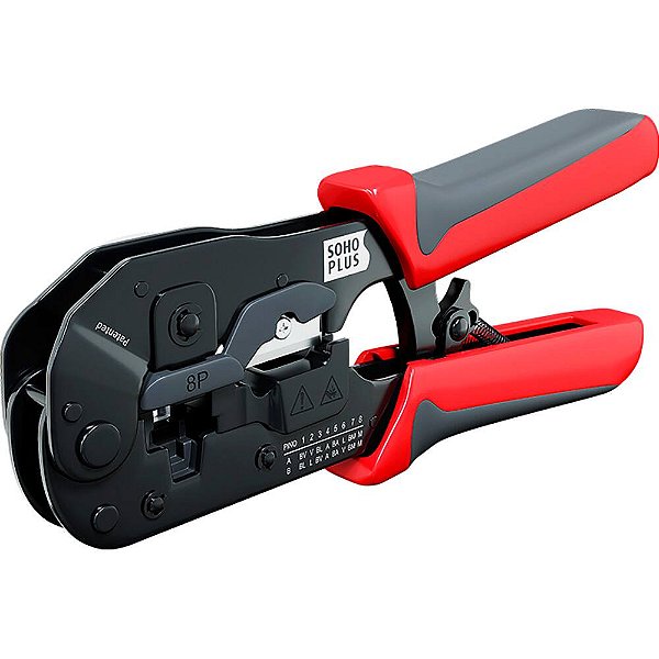 Alicate De Crimpagem Sohoplus Rj45 De Passagem Vermelho