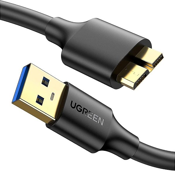 Cabo Ugreen Usb 3.0 Para Micro Usb Tipo-b - 50cm Cor Preto