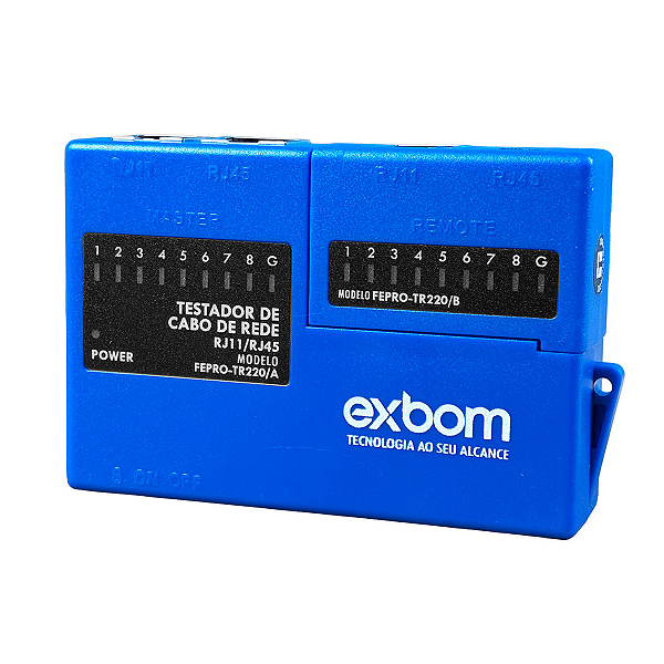 Mini Testador De Cabo de Rede RJ45/RJ11 Portátil Exbom FEPRO-TR220