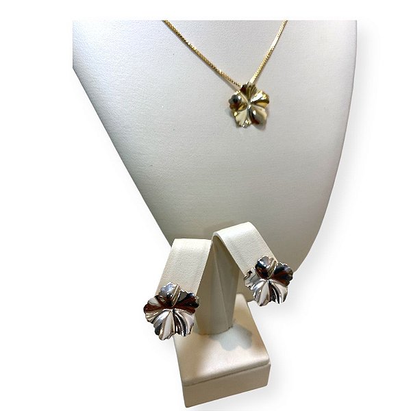 Conjunto Organico Banhado em ouro 18k