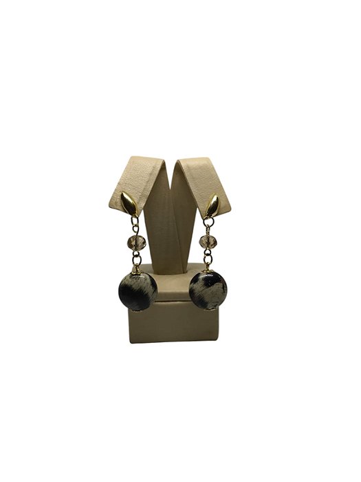Brinco Banhado a Ouro com acrílico