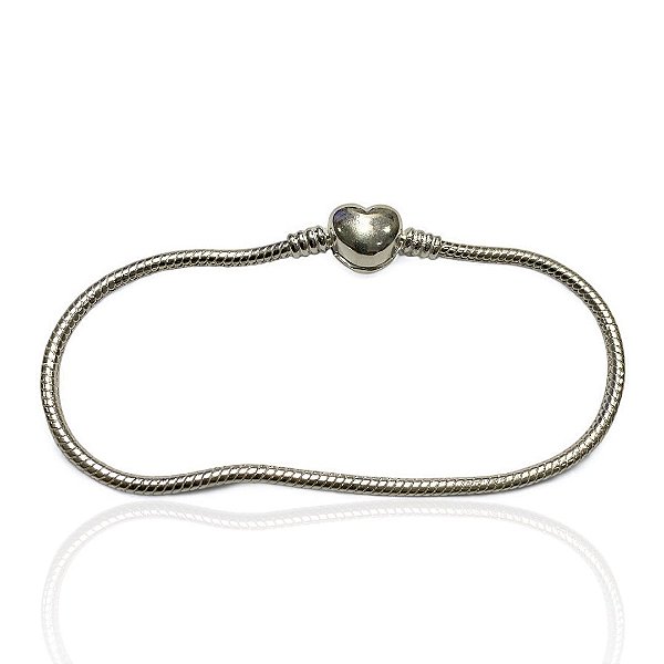 Pulseira Life prata 925, fecho coração