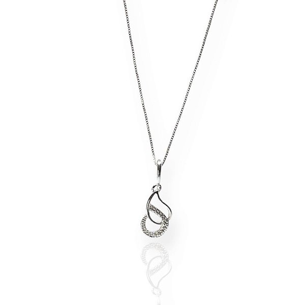 Gargantilha Gotas em Prata 925 com Zirconias