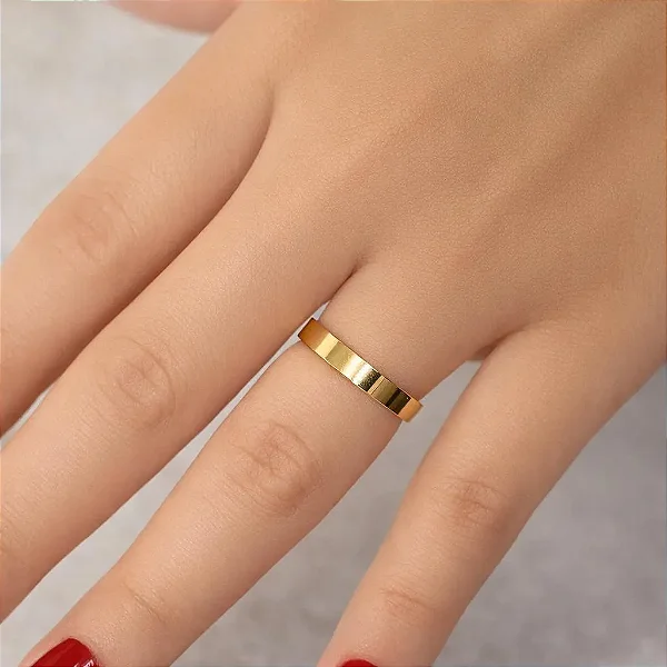 Aliança de moeda antiga reta 3 mm