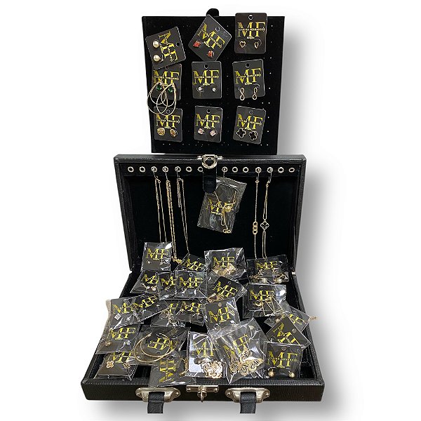 Kit Maleta empreendedora com 43 semijoias