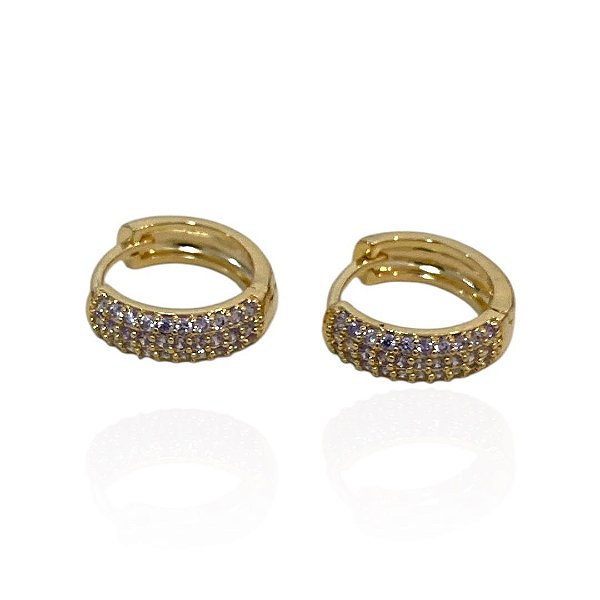 Argola click cravejada com micro zircônias