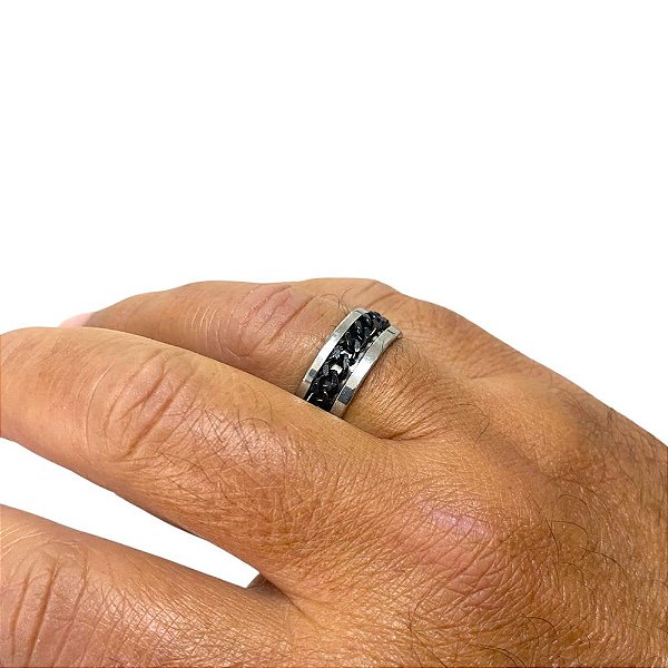 Anel masculino de aço inoxidável