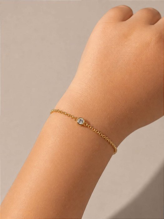 Pulseira Infantil banhada a ouro com zircônia