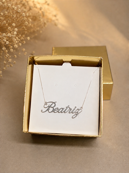 Gargantilha Nome Personalizado fabricado em prata 925