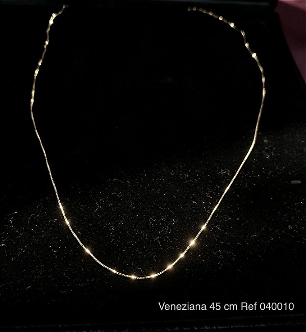Colar Corrente Veneziana 45cm em Ouro 18K