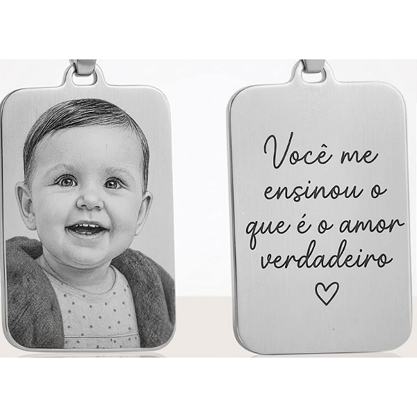 Corrente com Pingente Personalizado Frente e Verso
