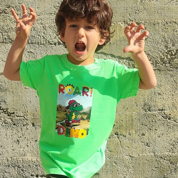 Camiseta infantil estonada SKATE KIDS Dino Roar