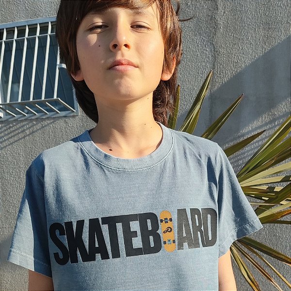 Camiseta juvenil estonada PRODIGY Skateboard cinza