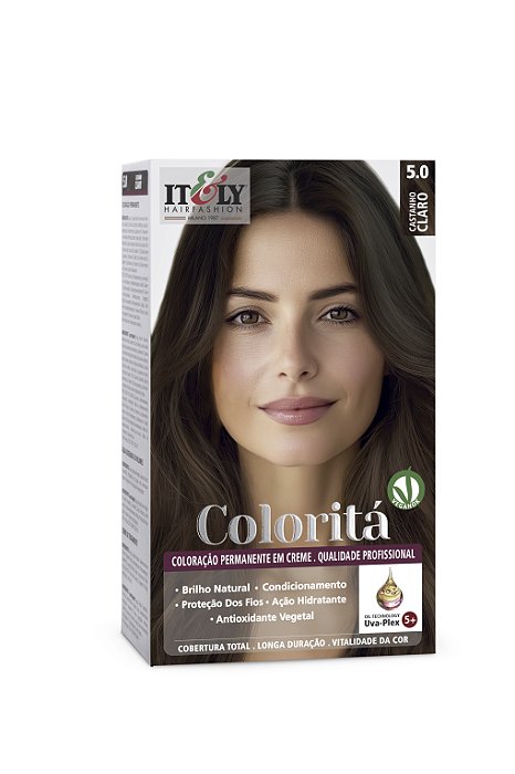Coloração Castanho Claro Itely Hair Fashion Profissional Permanente em Creme Coloritá 5.0