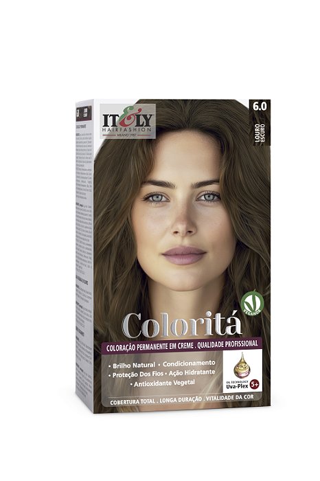 Coloração Itely Hair Fashion Profissional Permanente em Creme Coloritá 6.0 Louro Escuro